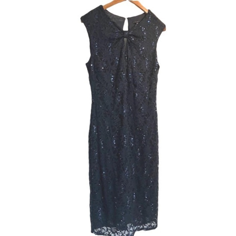 Tiana B navy blue‎ stretchy sleeveless dress 12 sequins sparkle party sexy